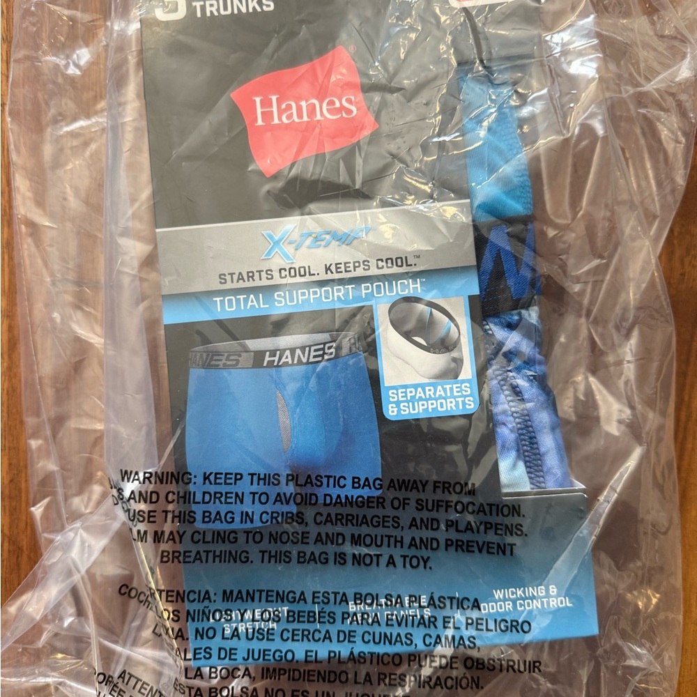 Hanes Men's Boxer Briefs with Total Support Pouch - Blue